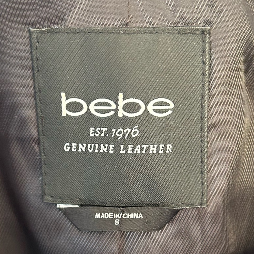 Bebe Leather Motorcycle Jacket Women’s Size Small - Picture 7 of 11
